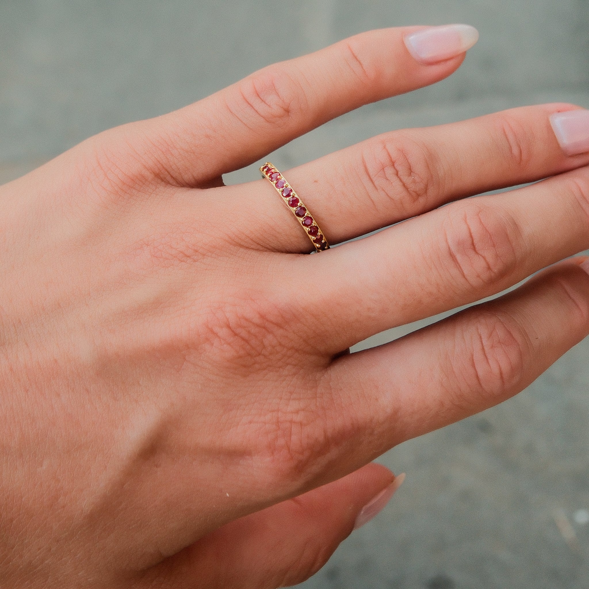 The 3/4 Ruby Eternity Wedding Ring