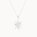 Silver-toned mini sun-shaped pendant on a chain against a white background