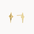 Gold four-point star stud earrings on a white background