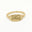 solid gold word ring engraved with 'Worthy' in script font on a white background