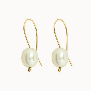 9ct Gold Classic Pearl Hook Earrings