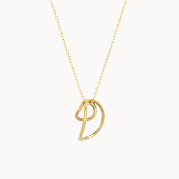 9ct Gold Duo Flow Pendant Necklace