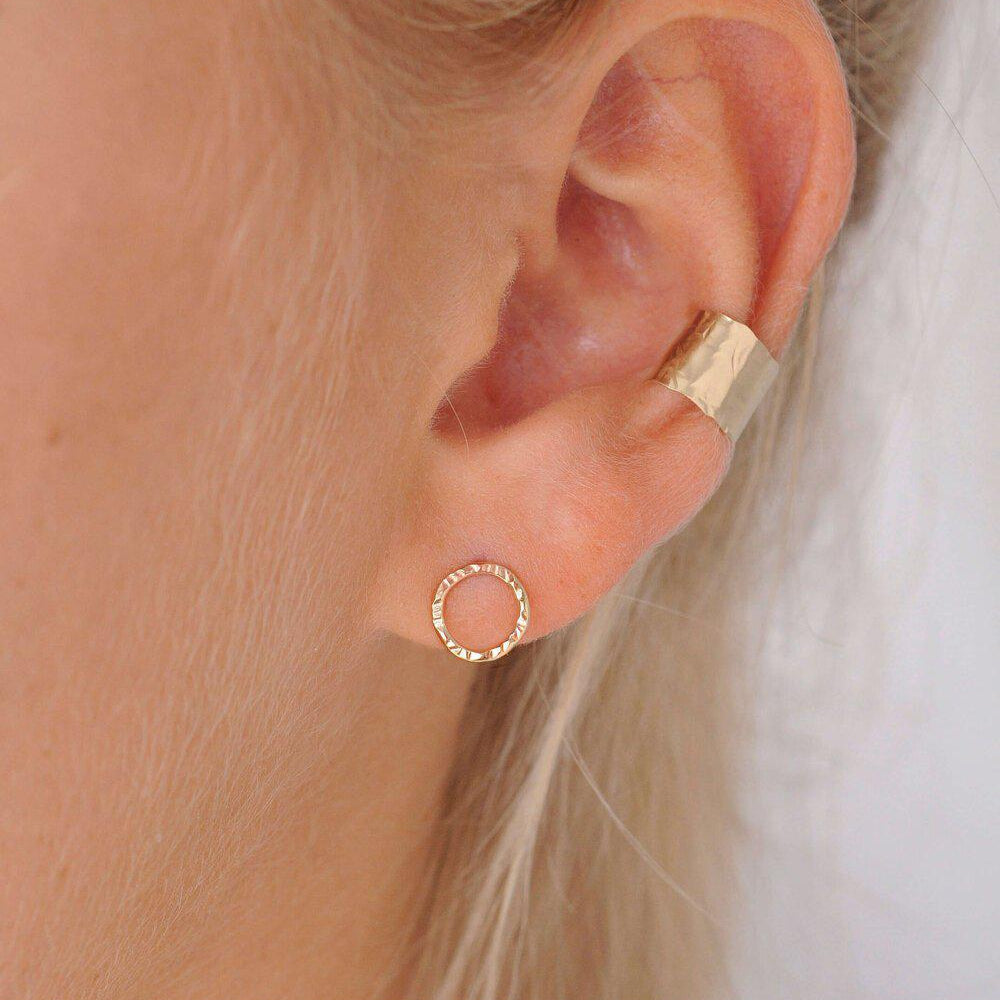 9ct Gold Hammered Ear Cuff
