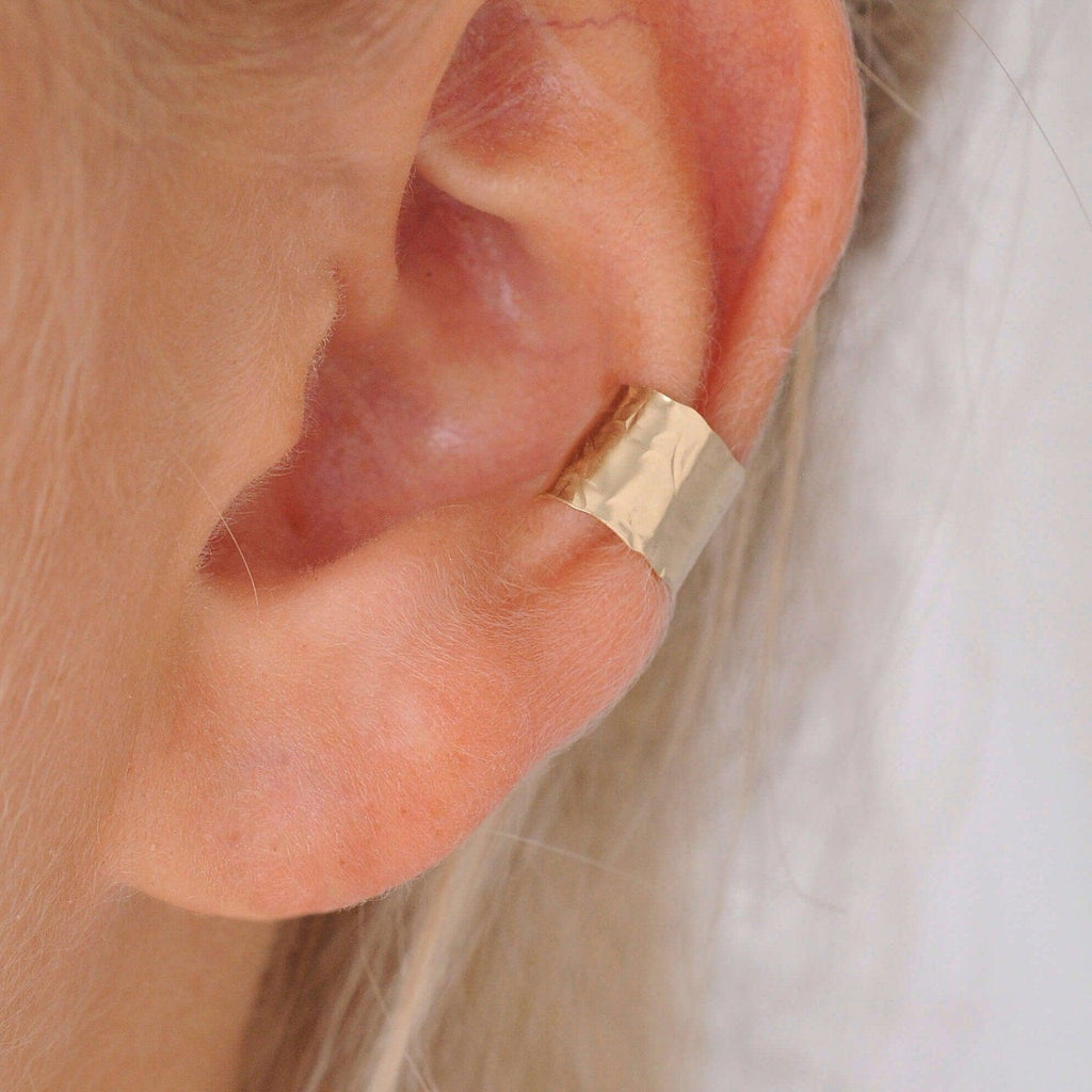 9ct Gold Hammered Ear Cuff
