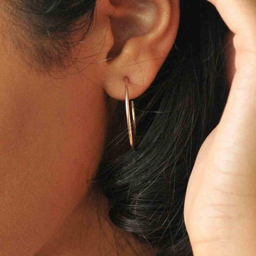 9ct Gold Large Delicate Hoop Earrings