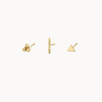 9ct Gold Mix and Match Stud Set [3]