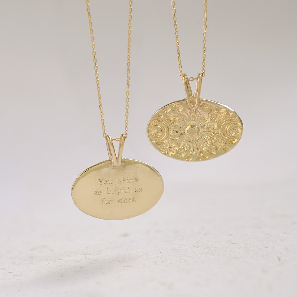 9ct Gold Personalised Celestial Medallion Necklace