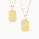 9ct Gold Personalised Rectangle Pendant Necklace