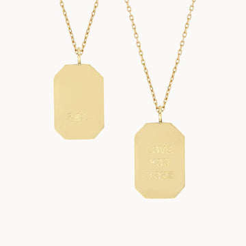 9ct Gold Personalised Rectangle Pendant Necklace