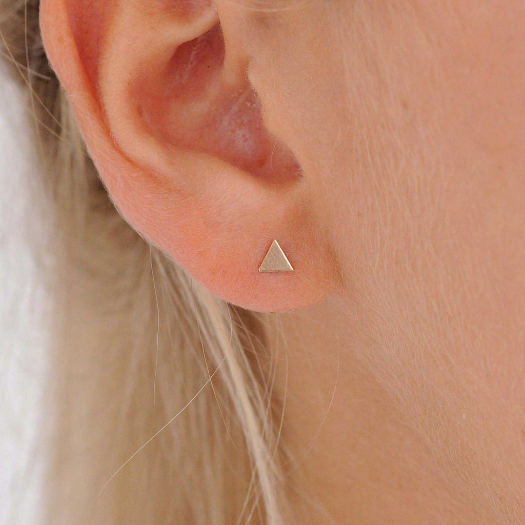 9ct Gold Small Triangle Studs