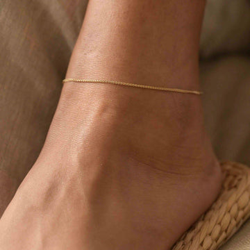 9ct Gold Spiga Chain Anklet