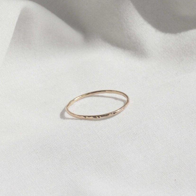 9ct Rose Gold Hammered Stacking Ring