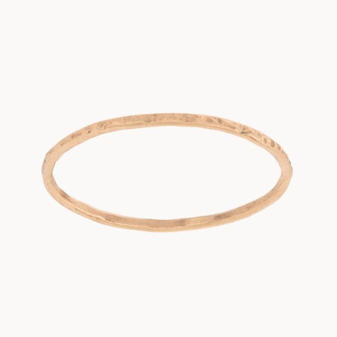 9ct Rose Gold Hammered Stacking Ring