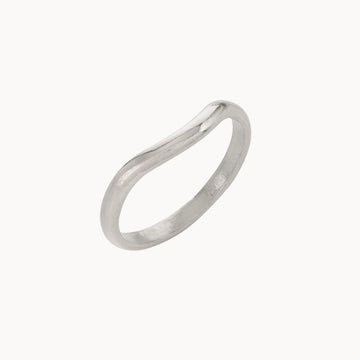 9ct White Gold Curved Nesting Wedding Ring