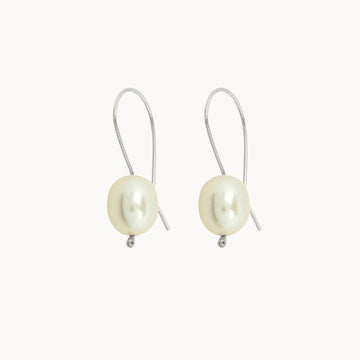 Silver Classic Pearl Hook Earrings