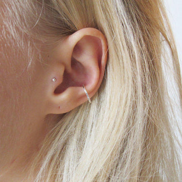 Silver Conch Hoop Earring