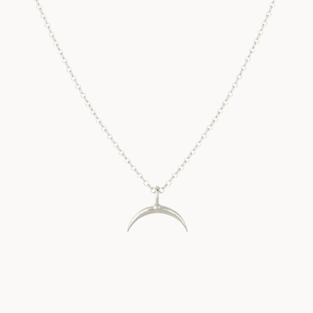 Silver Dainty Eclipse Pendant Necklace