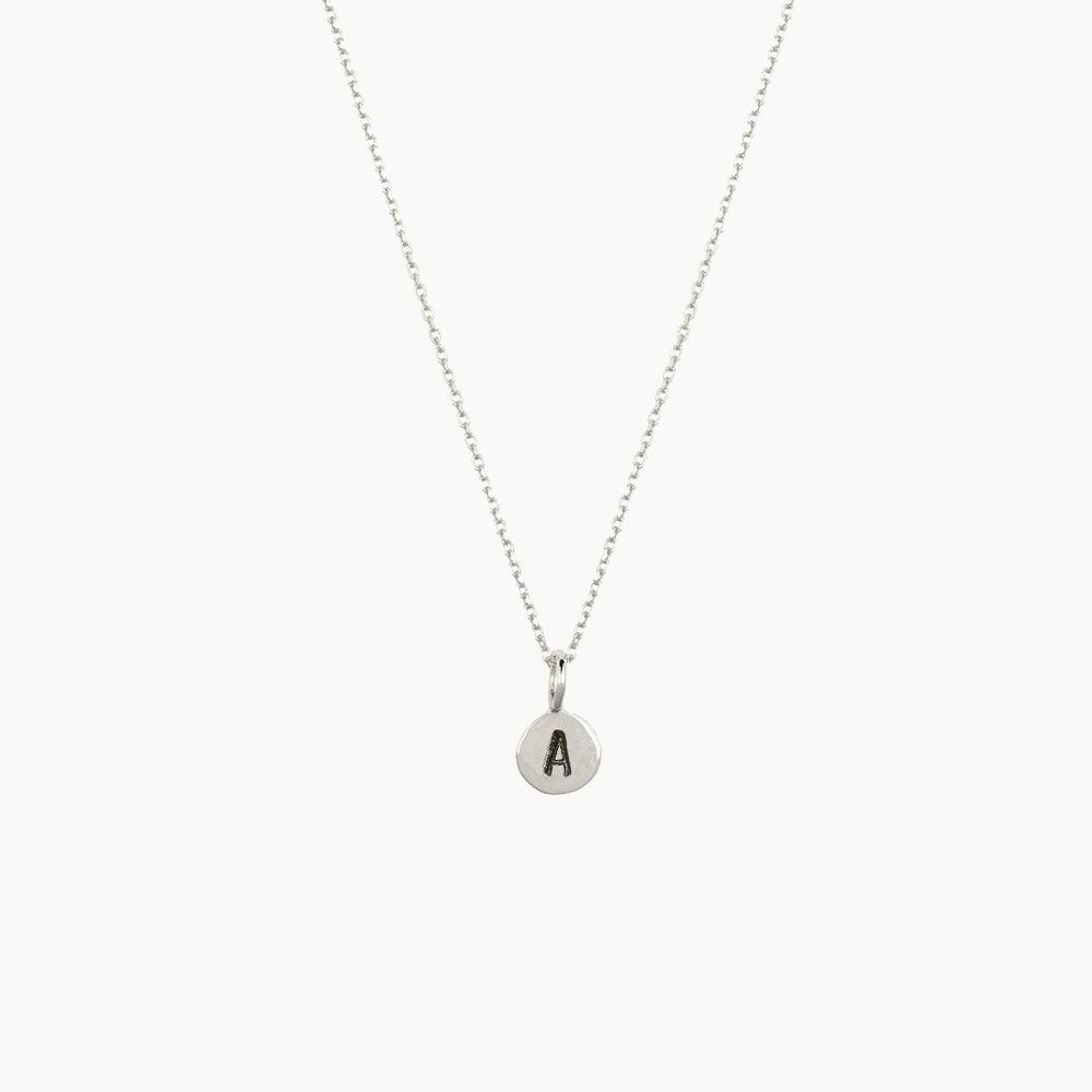 Silver Dot Necklace With Initial