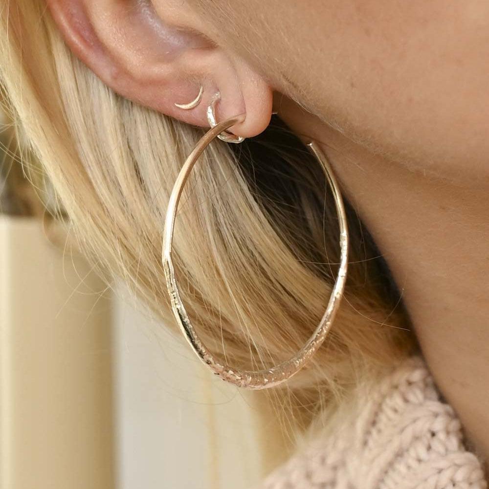 Silver Eclipse Statement Hoop Earrings
