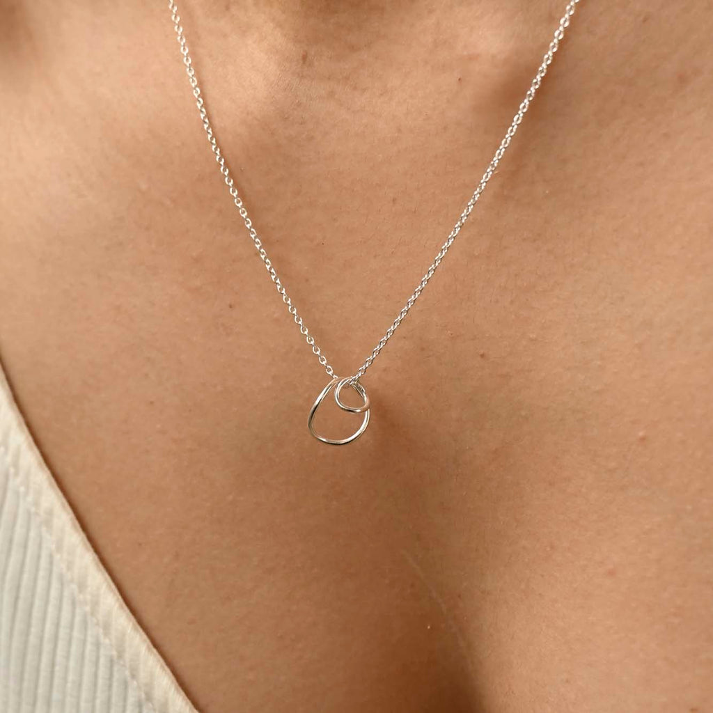 Silver Flow Duo Pendant Necklace