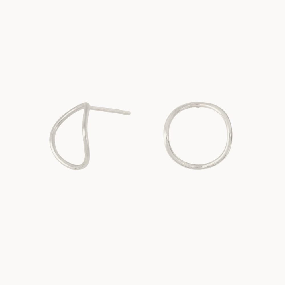 Silver Flow Stud Earrings