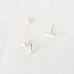 Silver Hammered Bar Earrings
