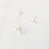 Silver Hammered Bar Earrings