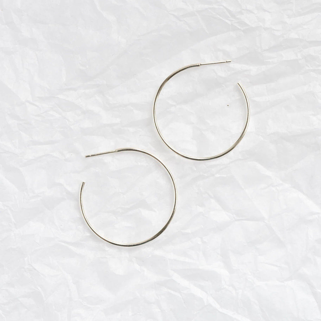 Silver Large Delicate Hoop Earrings