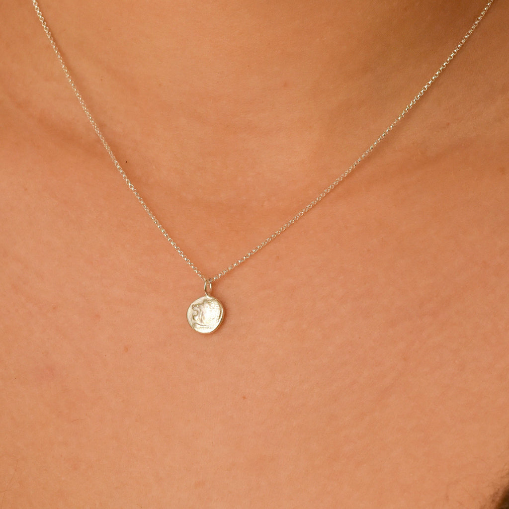 Silver Little Lion Reversible Pendant Necklace