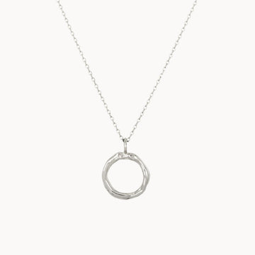 Silver Organic Circle Pendant Necklace