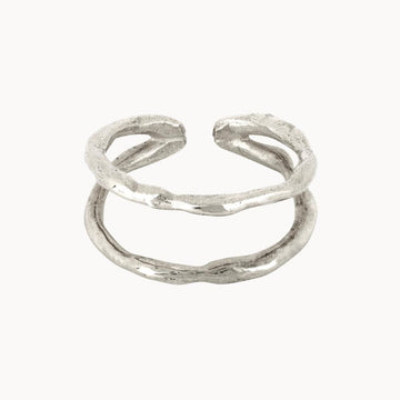 Silver Organic Point Open Ring