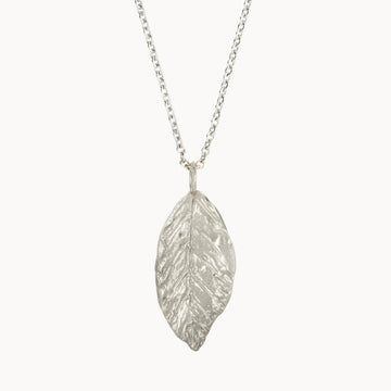 Silver Personalised Leaf Necklace