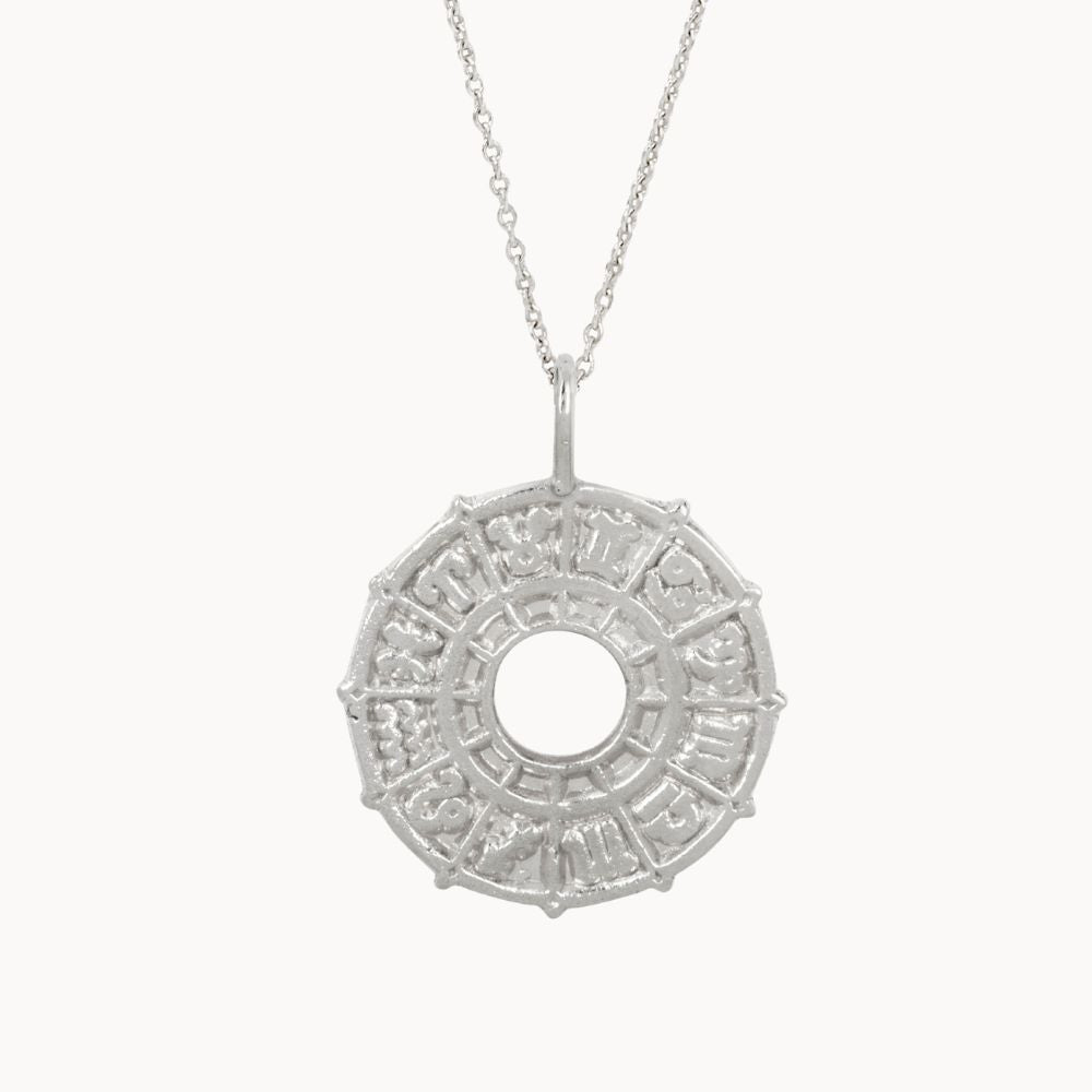 Silver Personalised Zodiac Medallion Necklace