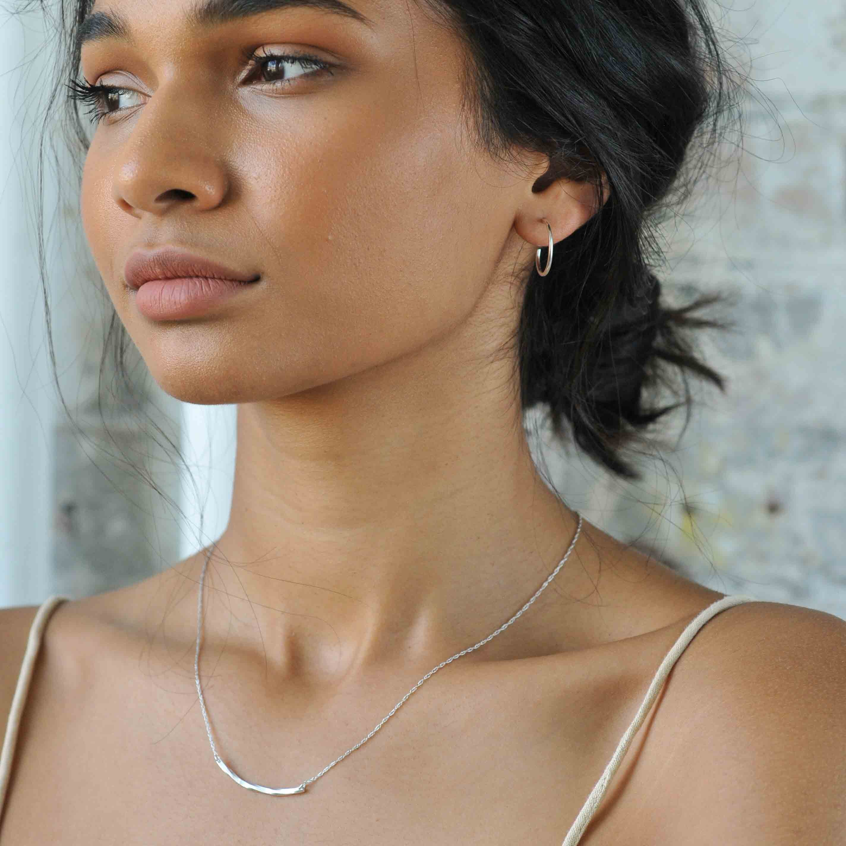 Silver Small Delicate Hoop Earrings