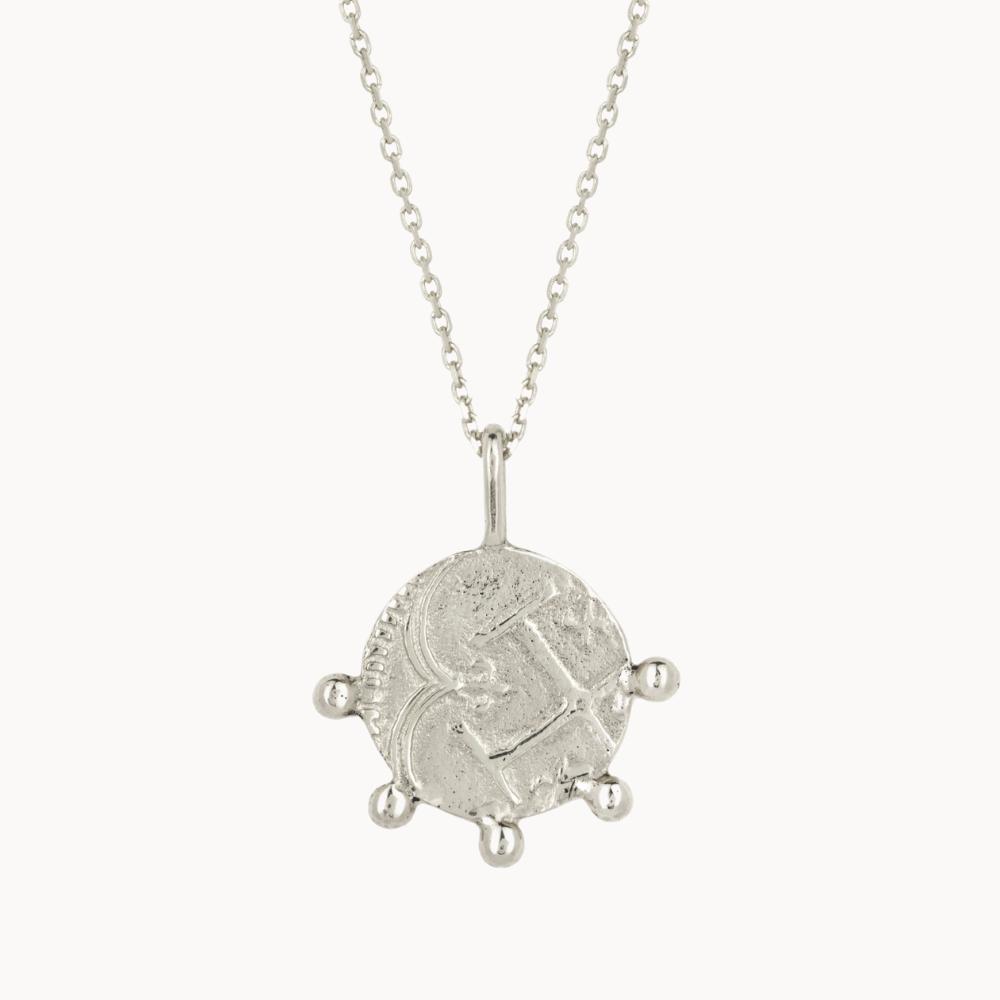 Silver Tesoro Coin Fragment Pendant Necklace