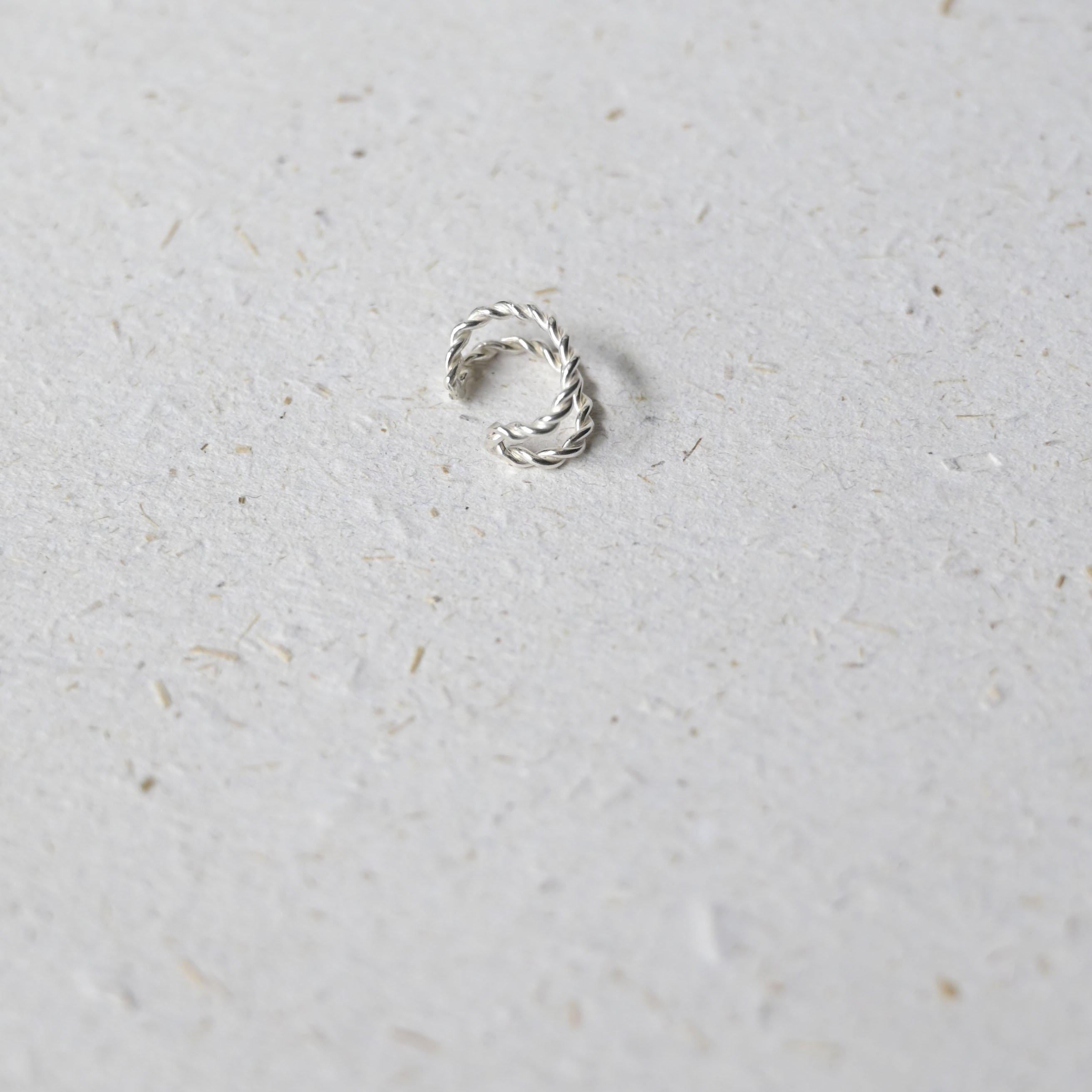 Silver Twisted Double Ear Cuff