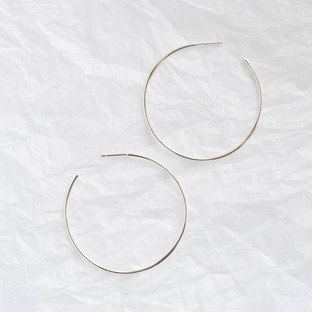 Silver XL Delicate Hoop Earrings