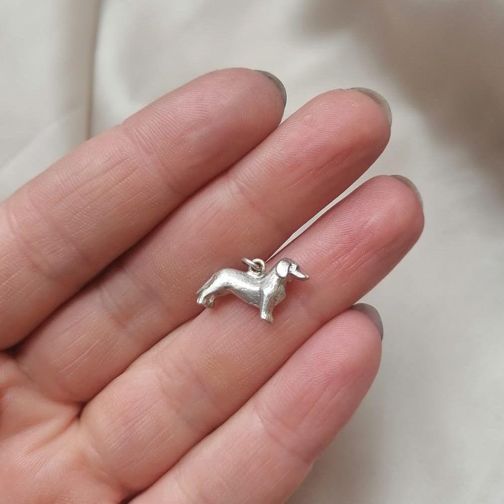 Sterling Silver Sausage Dog Charm